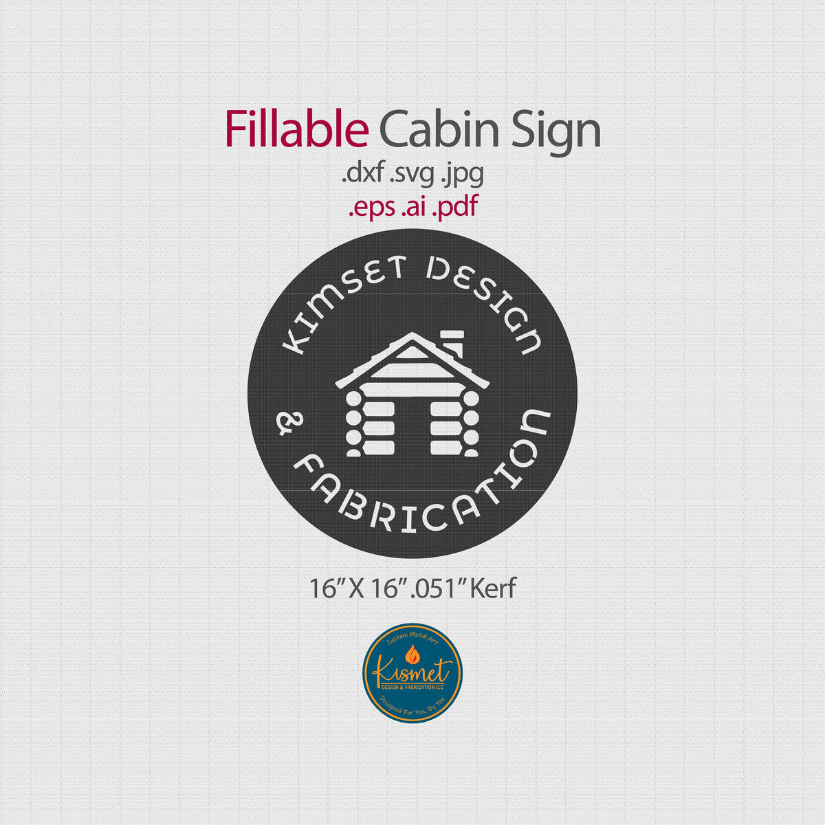 Custom Cabin Round Sign DXF/SVG design preview with file details (photo 5)