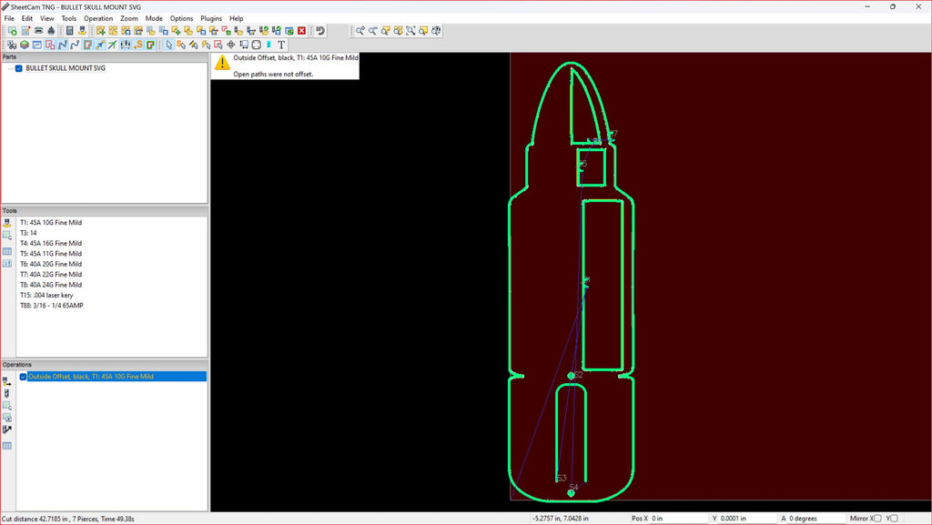 Bullet Deer Skull Mount Bracket vector paths in design software