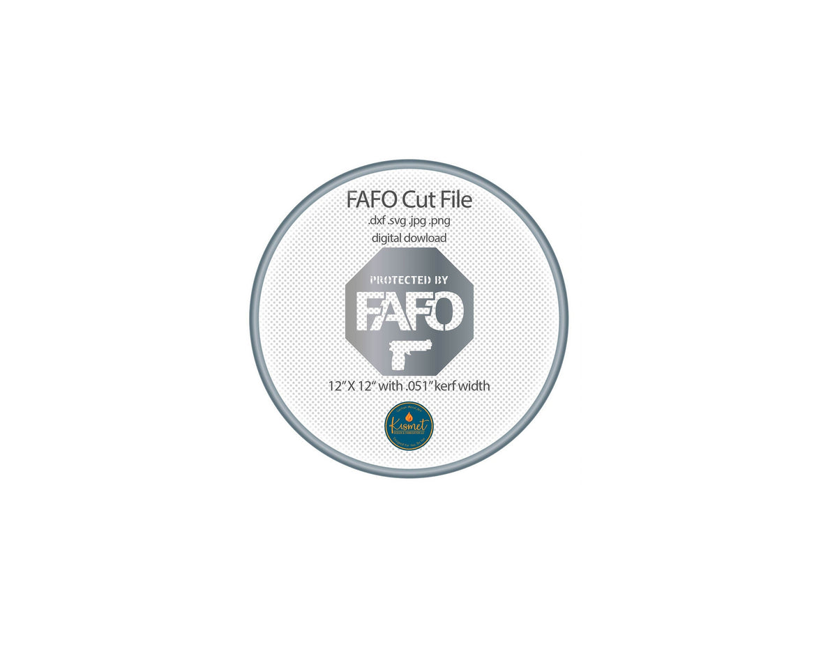 FAFO No Trespassing Sign DXF/SVG design preview with file details