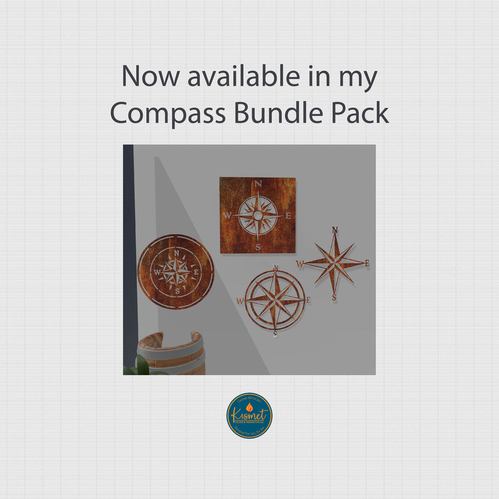 Eight Point Compass Rose DXF/SVG design preview with file details (photo 7)