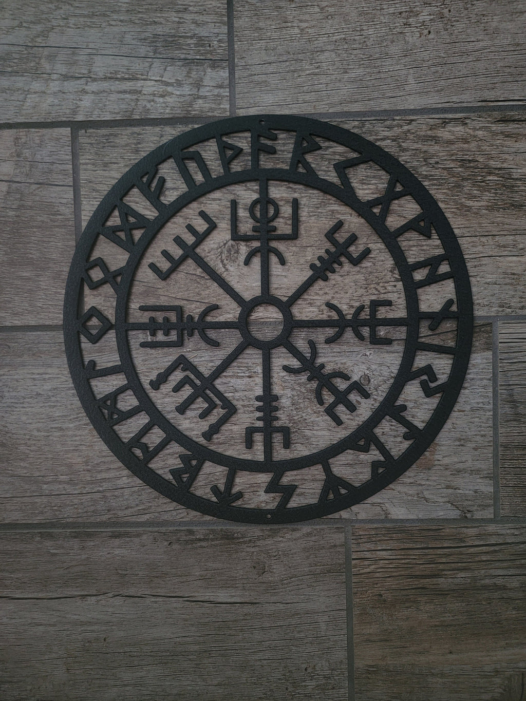 Vegvisir Compass Rune Sign finished metal example (photo 9)