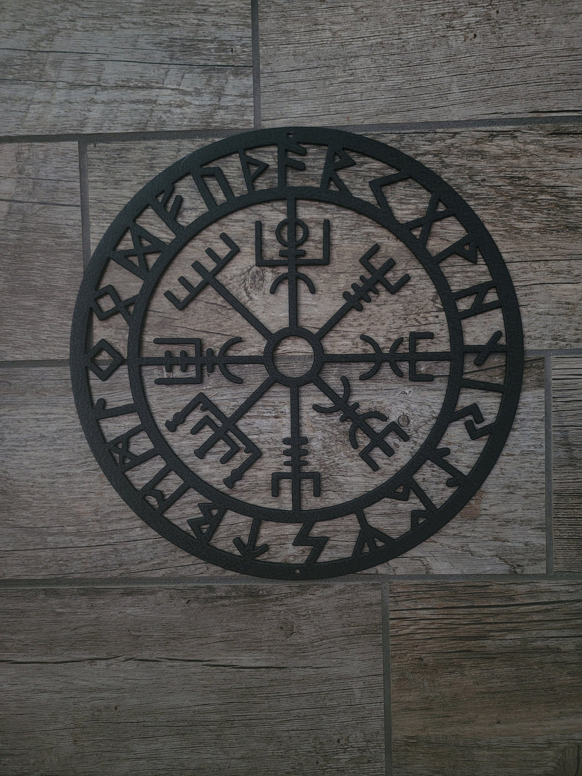 Vegvisir Compass Rune Sign finished metal example (photo 9)