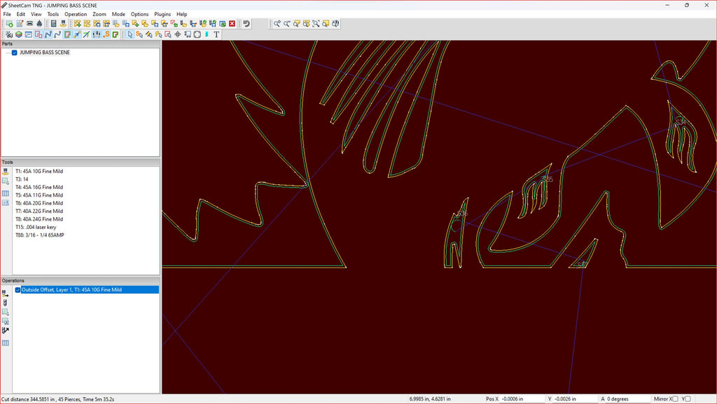 Jumping Bass Name Sign vector paths in design software (photo 6)