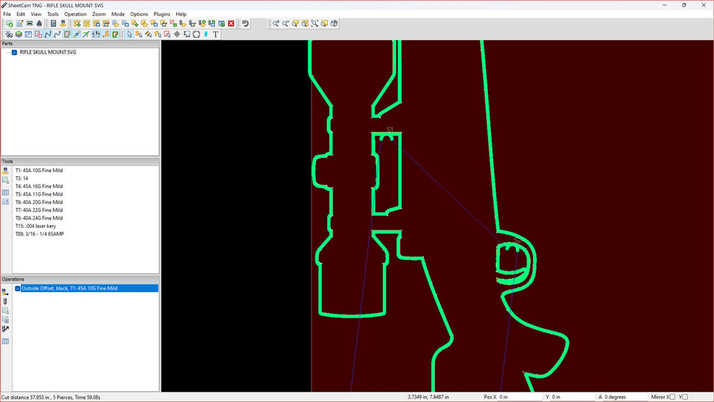 Rifle Skull Mount Hanger vector paths in design software (photo 7)