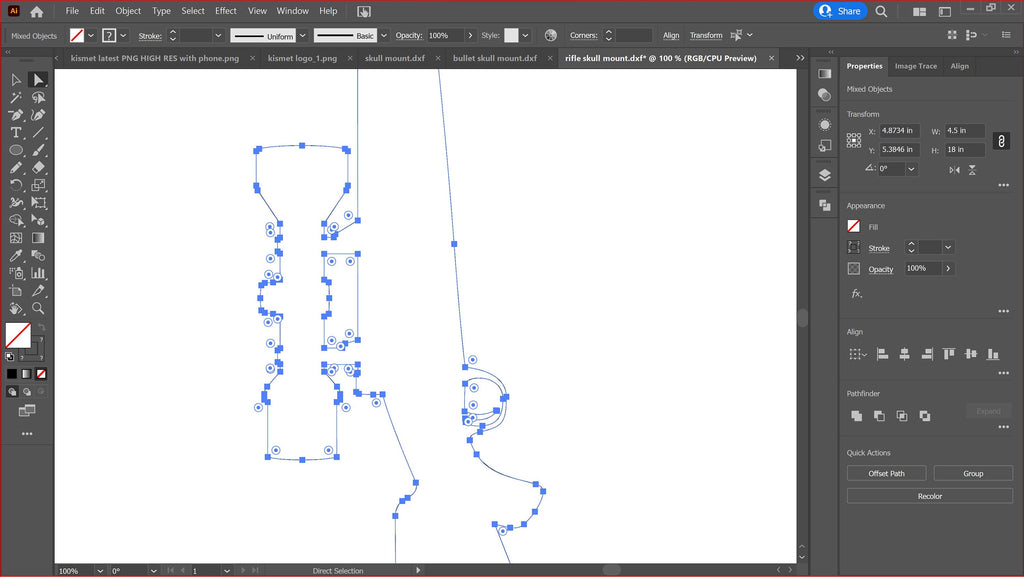 Rifle Skull Mount Hanger vector paths in design software (photo 6)