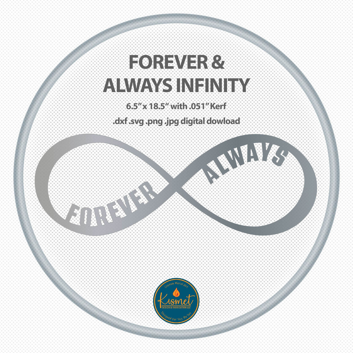 Forever & Always Infinity Sign DXF/SVG design preview with file details (photo 7)