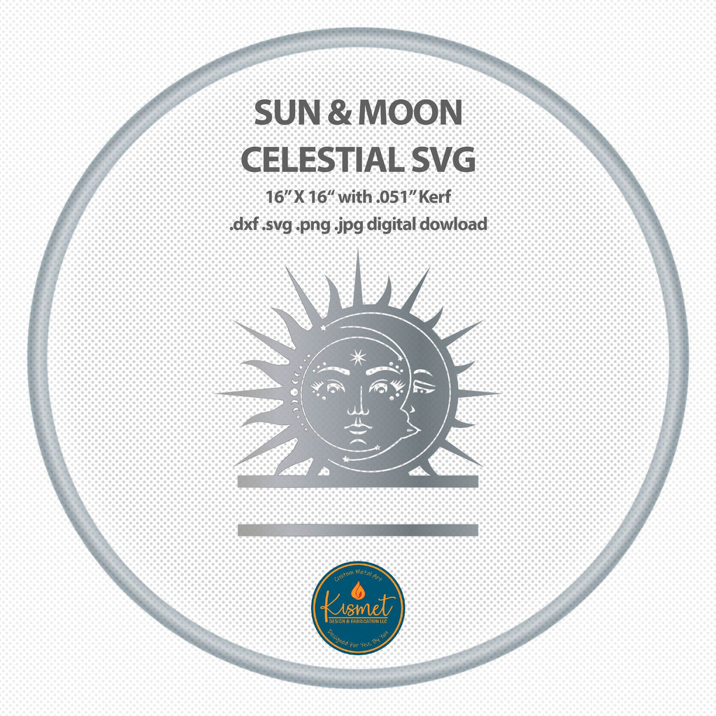 Sun and Moon Monogram DXF/SVG design preview with file details (photo 7)