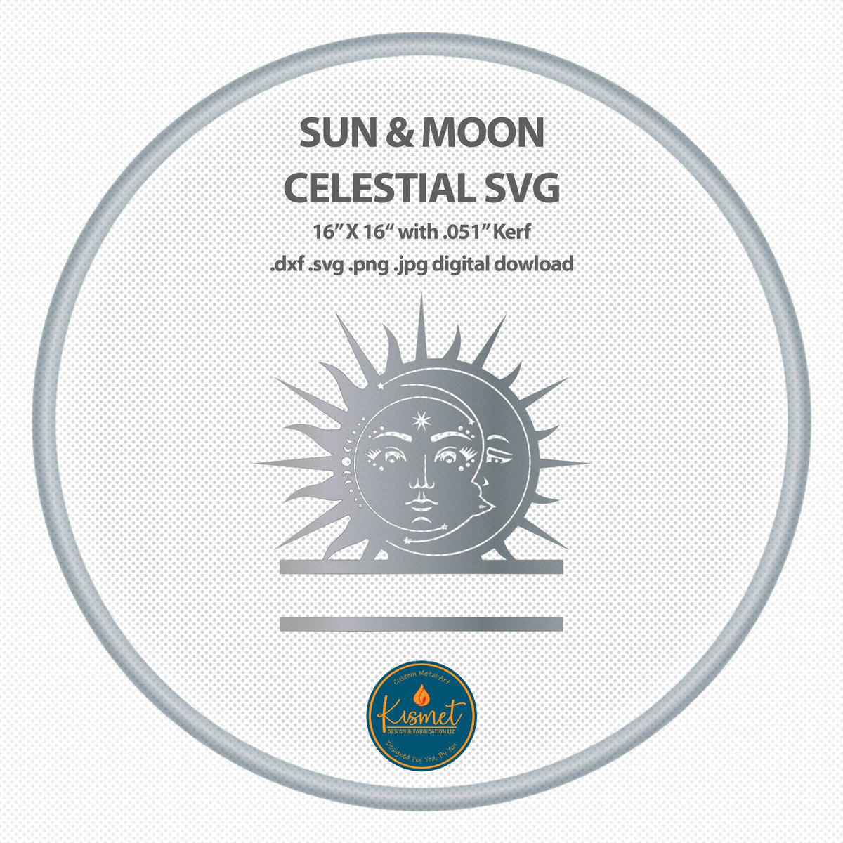 Sun and Moon Monogram DXF/SVG design preview with file details (photo 7)
