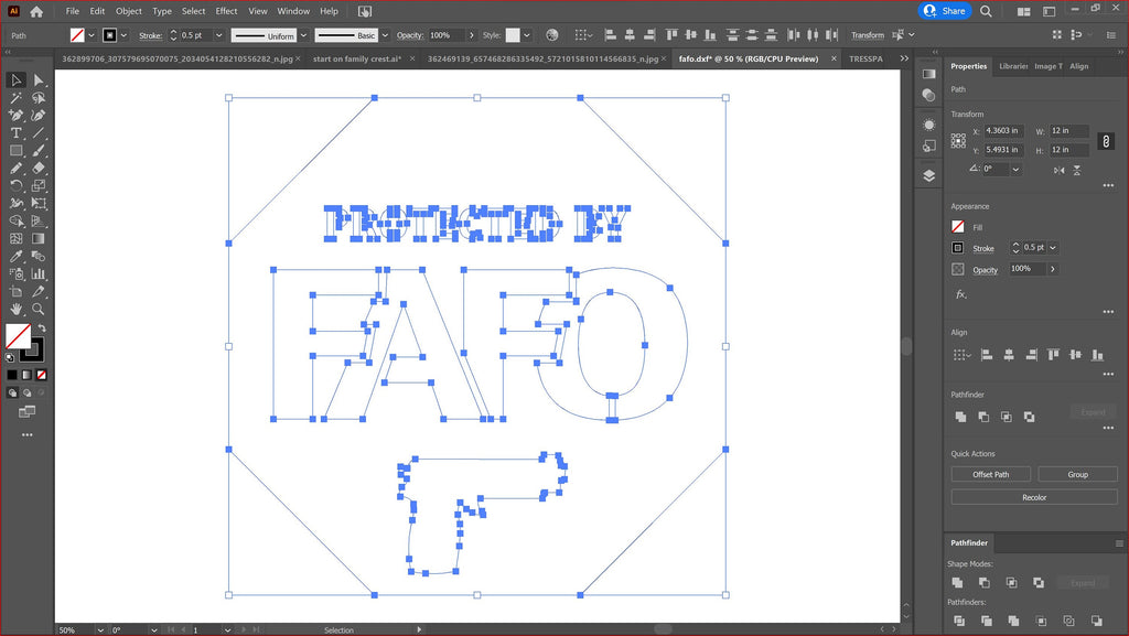 FAFO No Trespassing Sign vector paths in design software (photo 4)