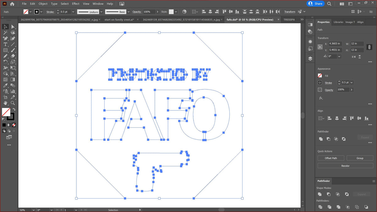 FAFO No Trespassing Sign vector paths in design software (photo 4)