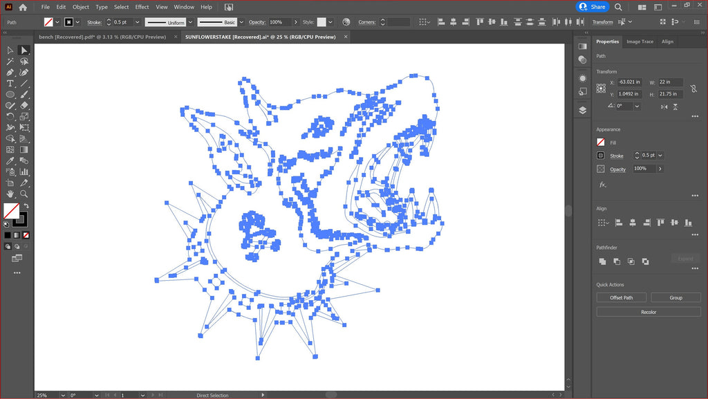 Rottweiler Beware of Dog Sign vector paths in design software (photo 4)