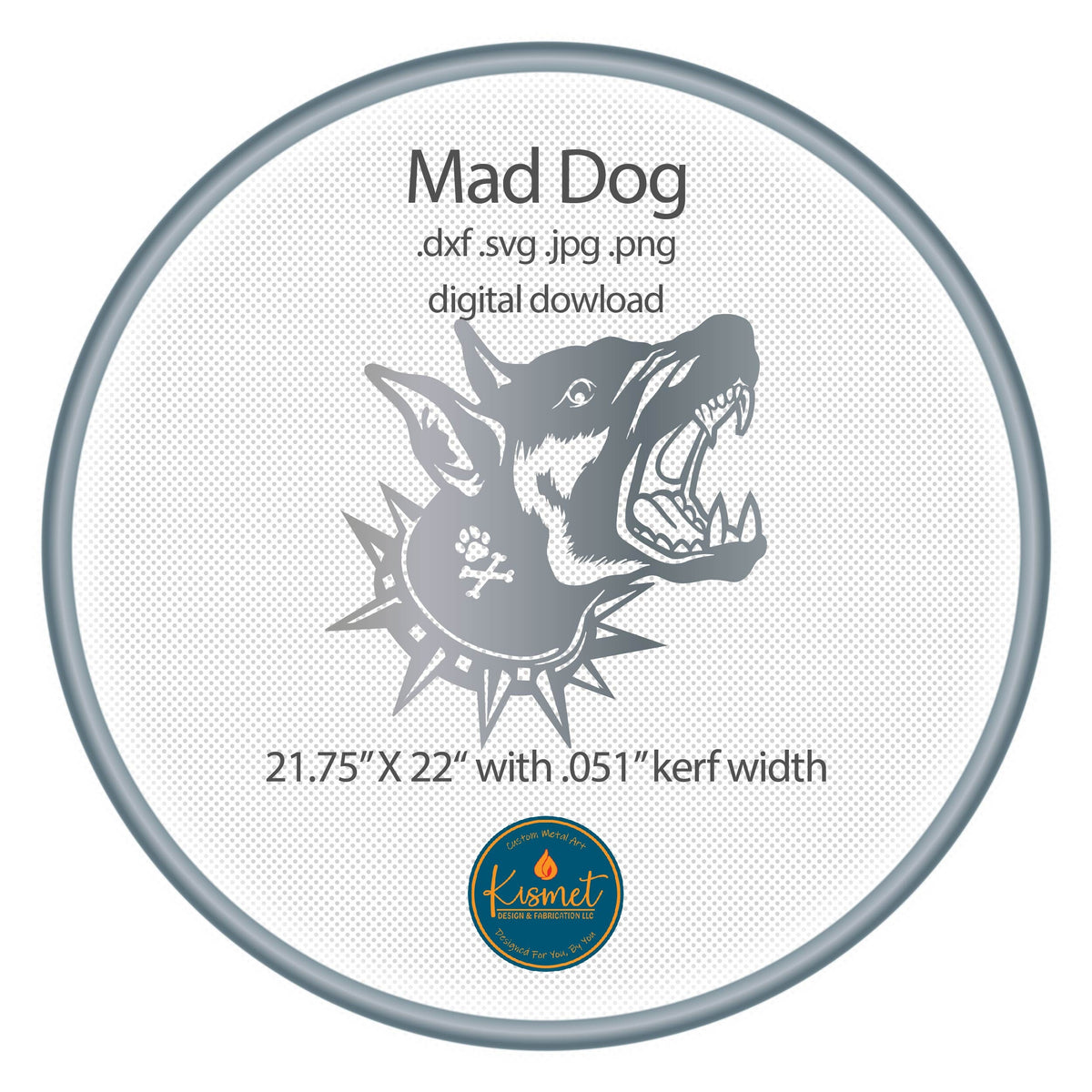 Rottweiler Beware of Dog Sign DXF/SVG design preview with file details (photo 2)