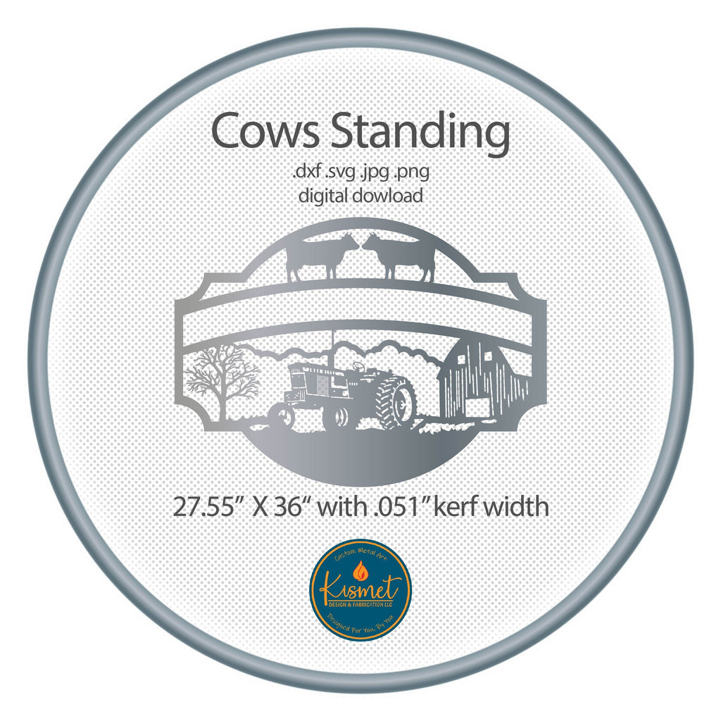 Cows Tractor Barn Farm Name Sign DXF/SVG design preview with file details (photo 5)