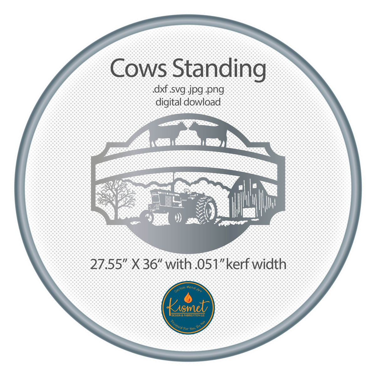 Cows Tractor Barn Farm Name Sign DXF/SVG design preview with file details (photo 5)