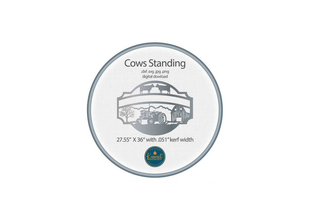Cows Tractor Barn Farm Name Sign DXF/SVG design preview with file details