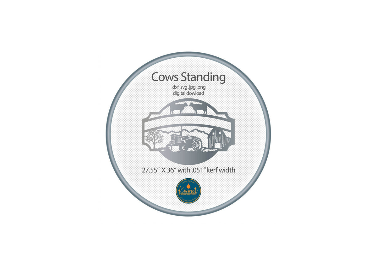 Cows Tractor Barn Farm Name Sign DXF/SVG design preview with file details