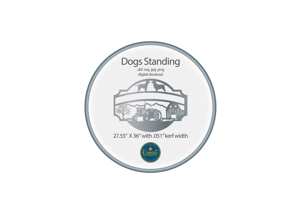 Dogs Tractor Barn Farm Name Sign DXF/SVG design preview with file details