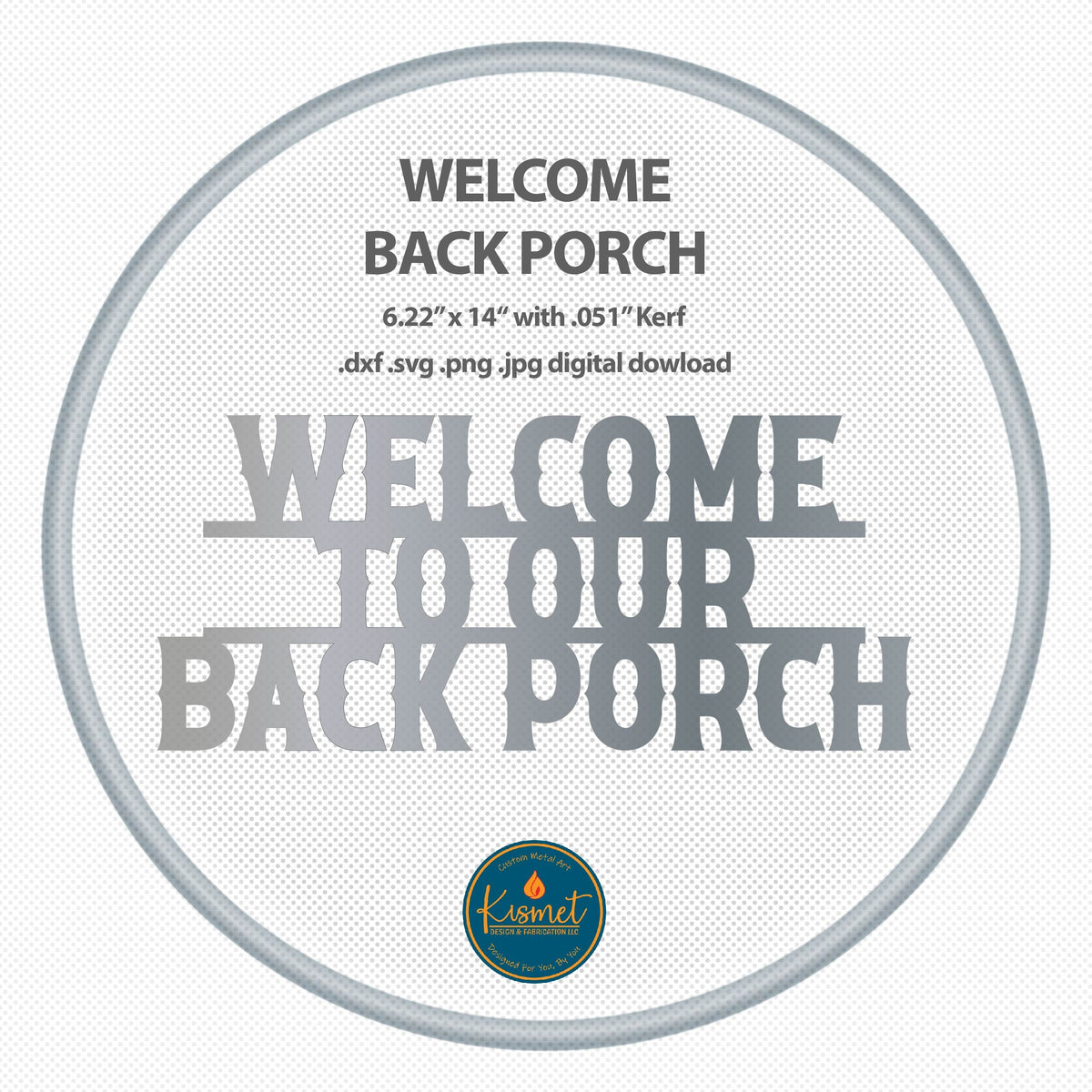 Back Porch Welcome Sign DXF/SVG design preview with file details (photo 2)