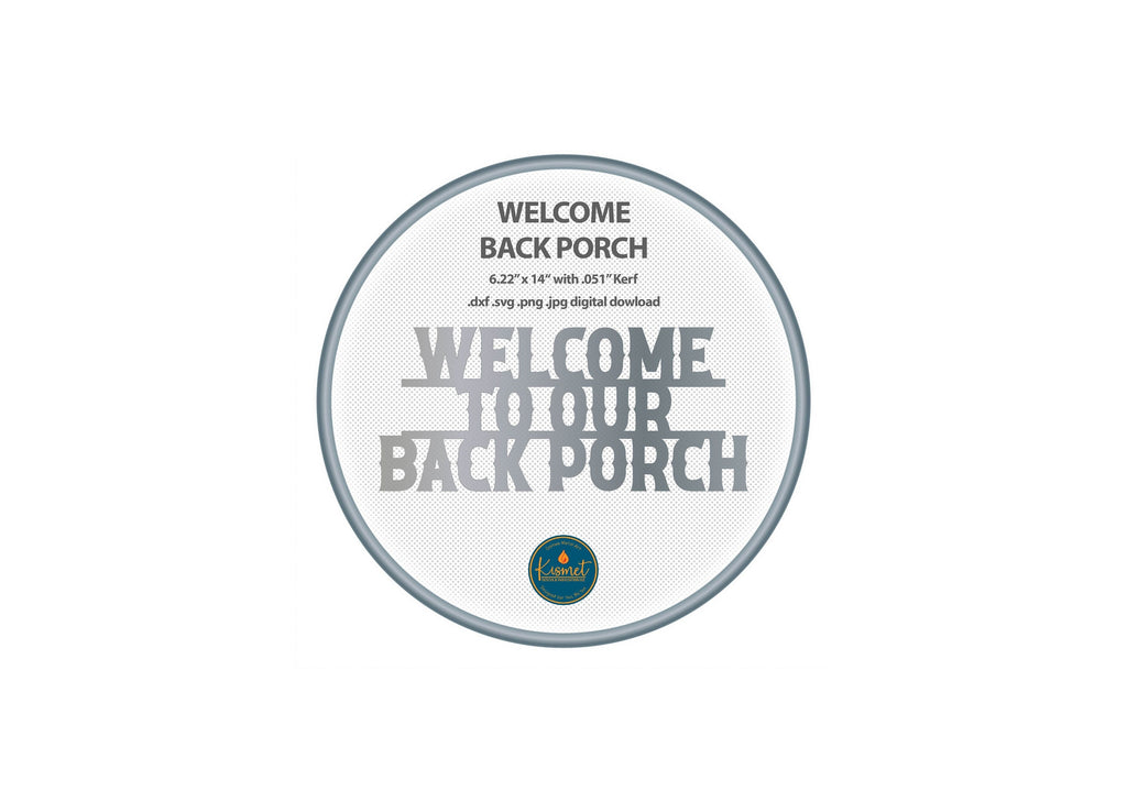 Back Porch Welcome Sign DXF/SVG design preview with file details