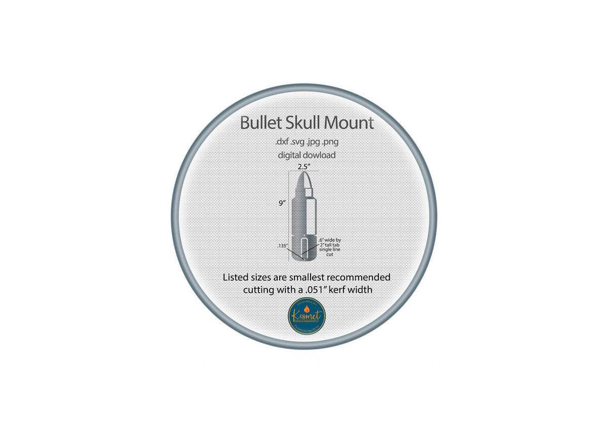 Bullet Deer Skull Mount Bracket DXF/SVG design preview with file details