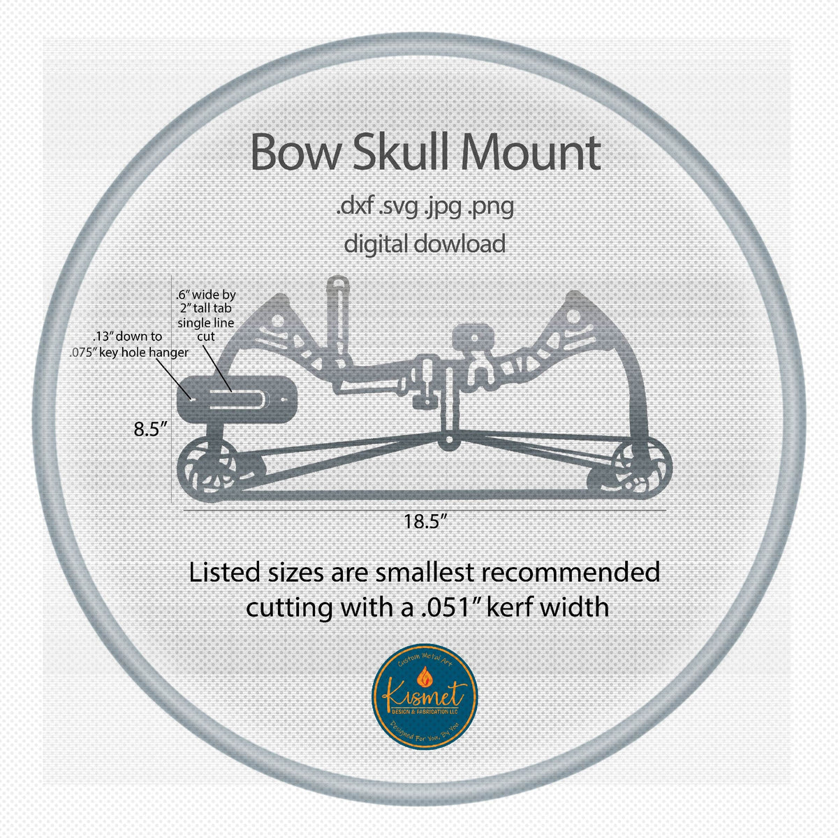 Bow Skull Mount Hanger DXF/SVG design preview with file details (photo 2)