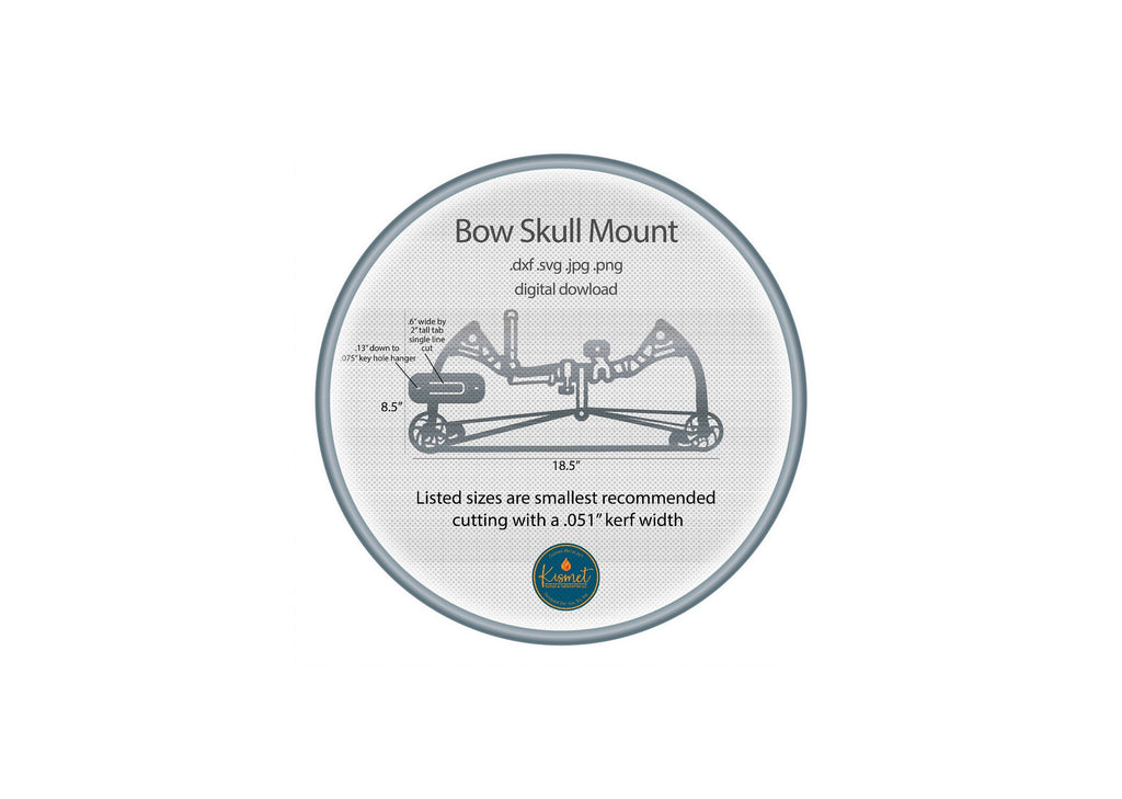 Bow Skull Mount Hanger DXF/SVG design preview with file details
