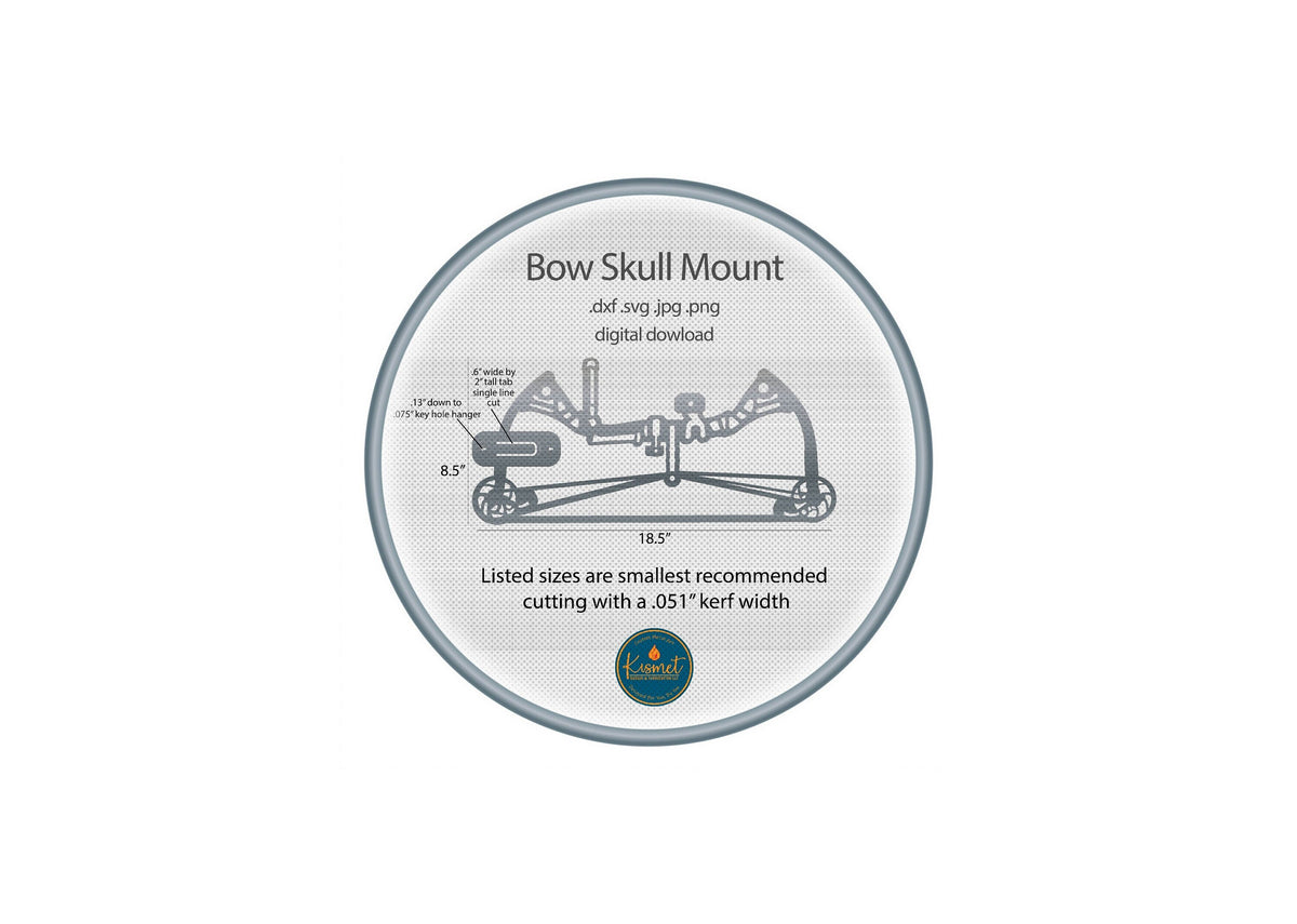 Bow Skull Mount Hanger DXF/SVG design preview with file details