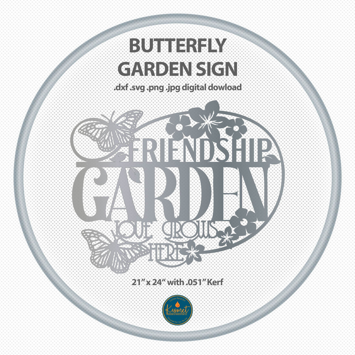 Love Grows Here Garden Sign DXF/SVG design preview with file details (photo 7)