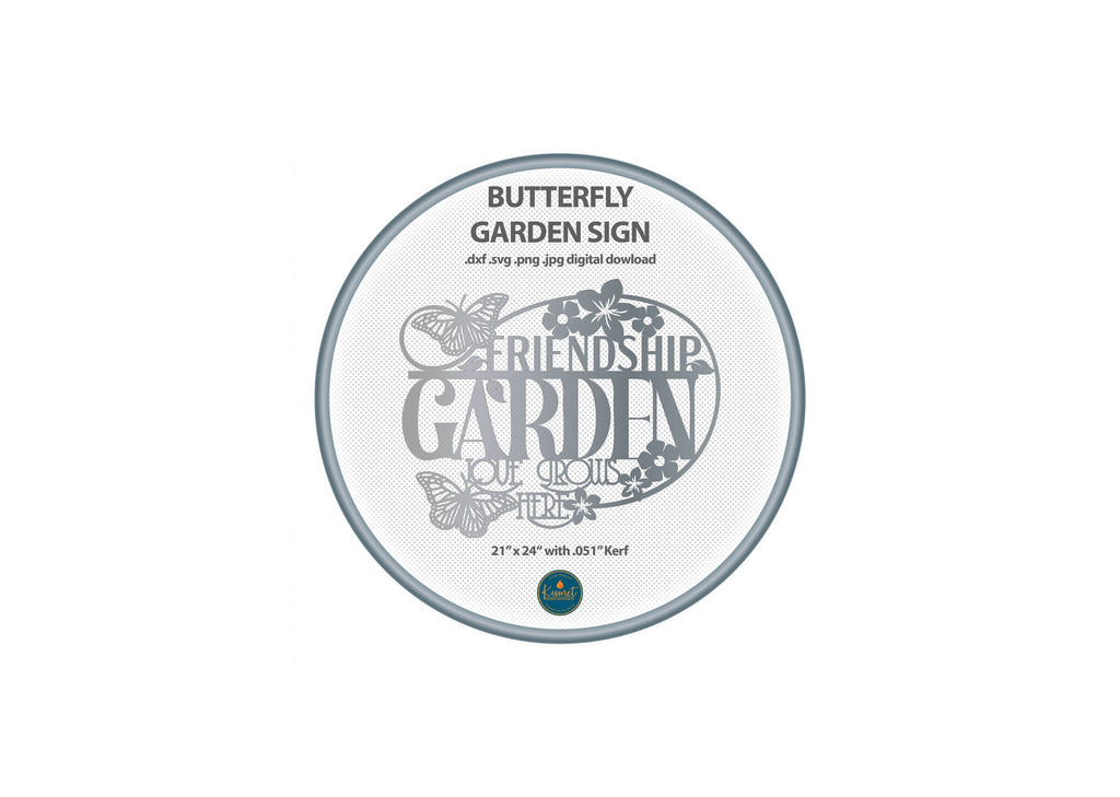 Love Grows Here Garden Sign DXF/SVG design preview with file details