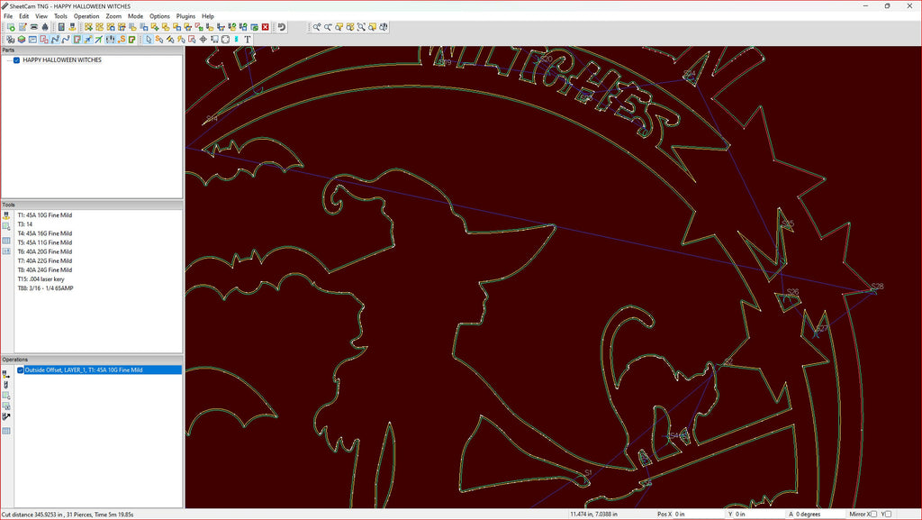 Flying Witch on Broom vector paths in design software (photo 7)