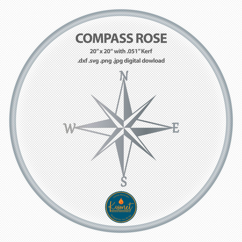 Eight Point Compass Rose DXF/SVG design preview with file details (photo 8)