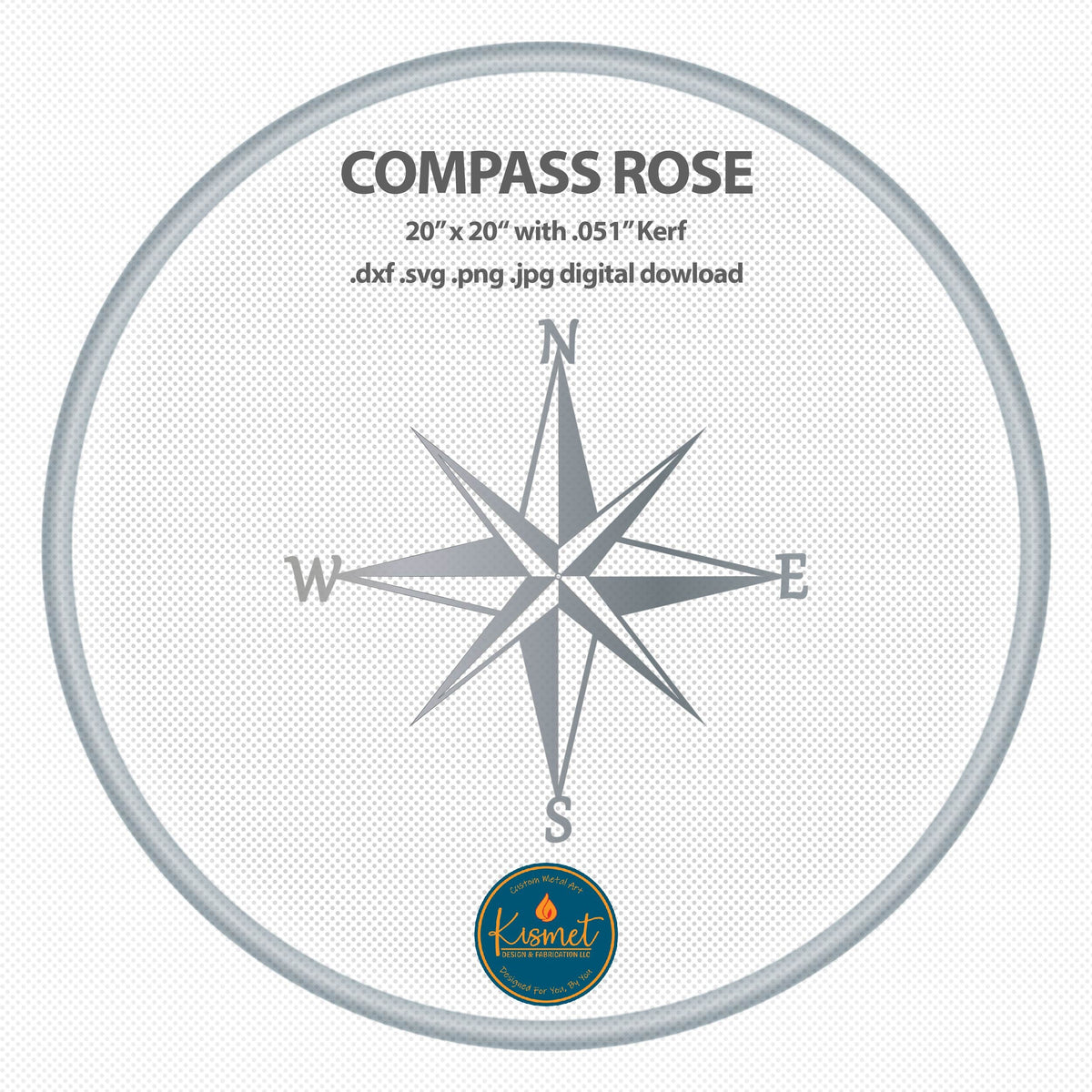 Eight Point Compass Rose DXF/SVG design preview with file details (photo 8)