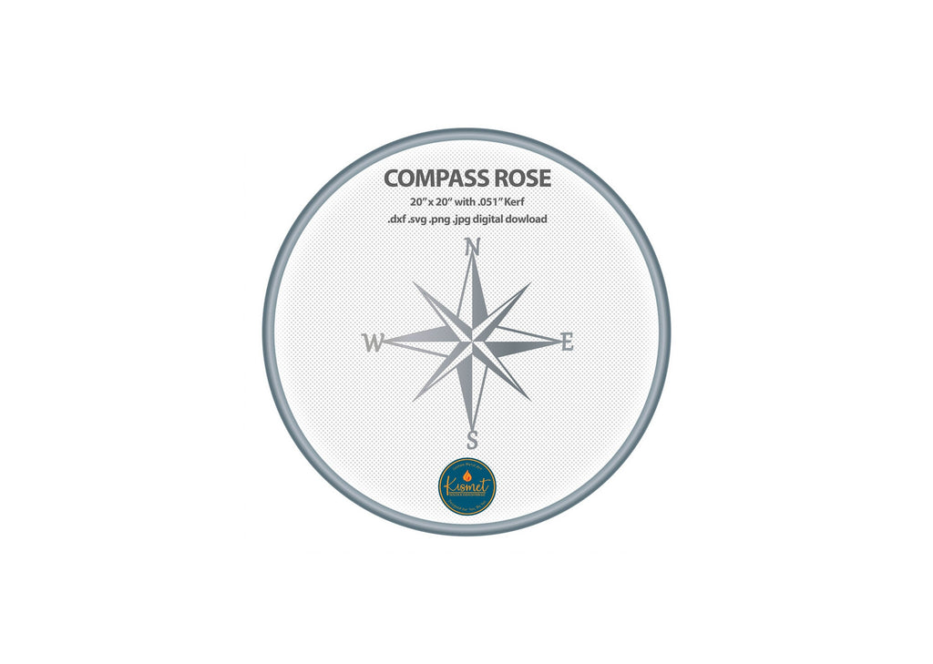 Eight Point Compass Rose DXF/SVG design preview with file details