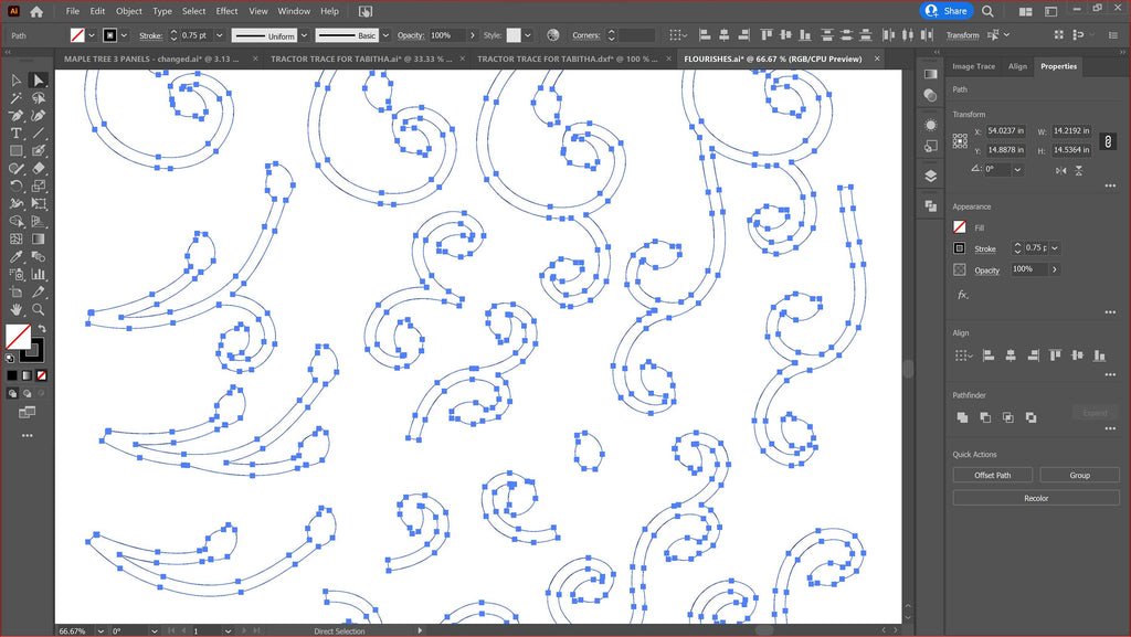 Swirls Swashes Flourish Bundle vector paths in design software (photo 4)