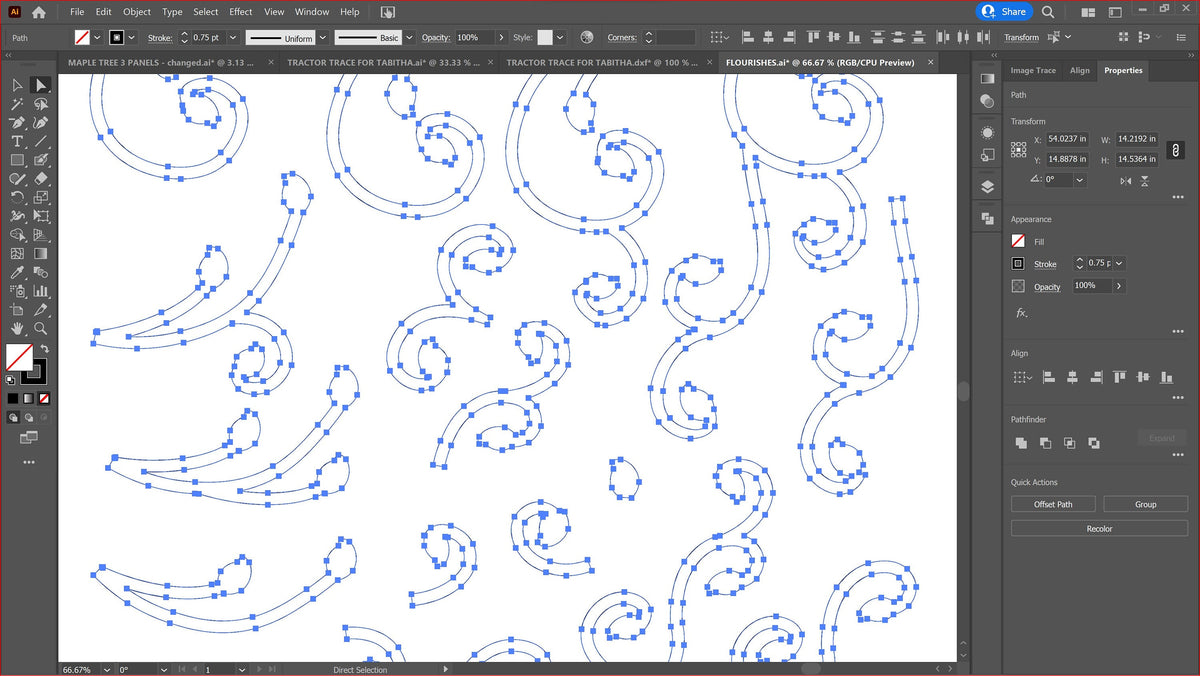 Swirls Swashes Flourish Bundle vector paths in design software (photo 4)