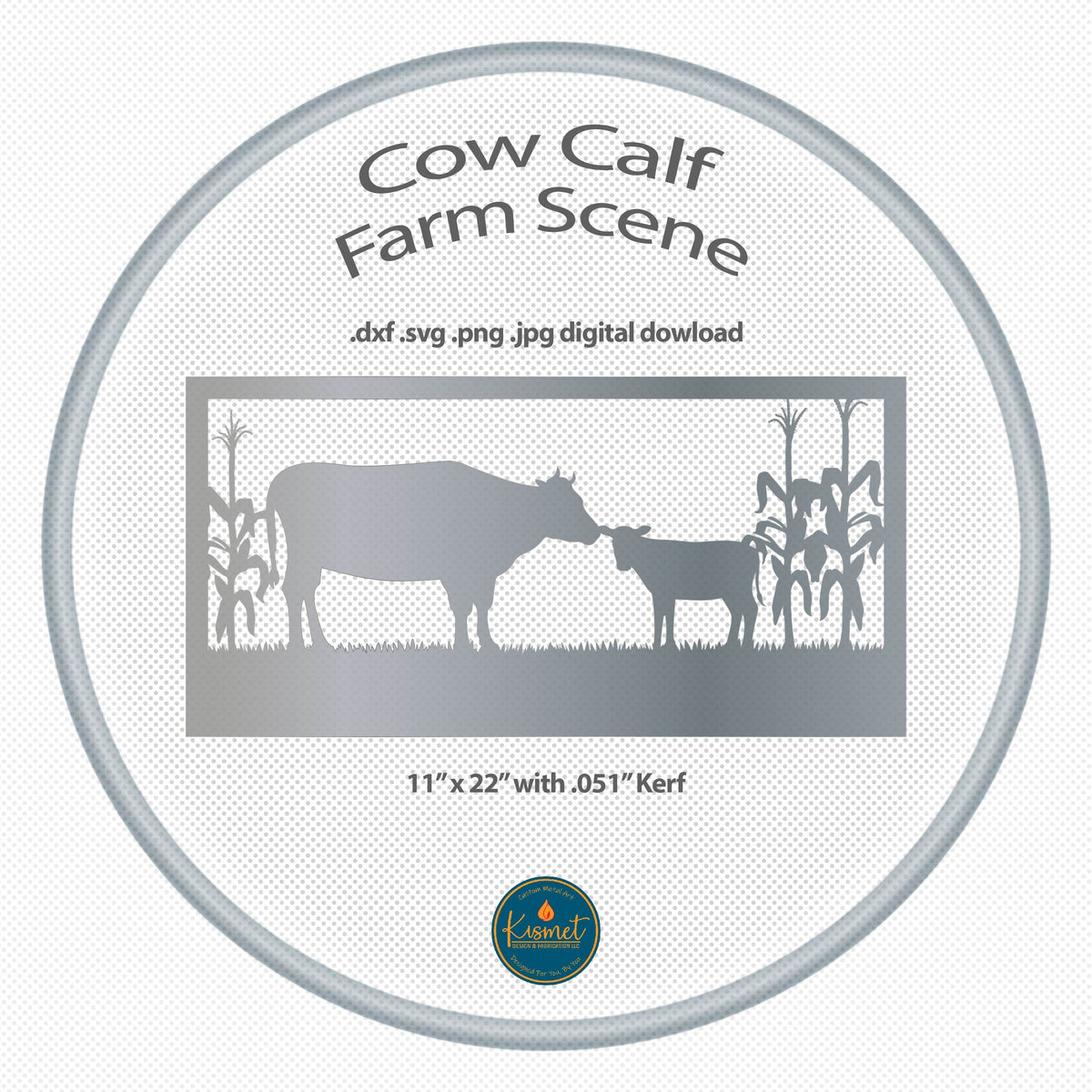 Cow and Calf Farm Scene DXF/SVG design preview with file details (photo 4)