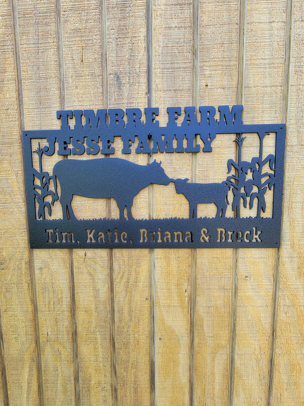 Cow and Calf Farm Scene finished metal example (photo 2)