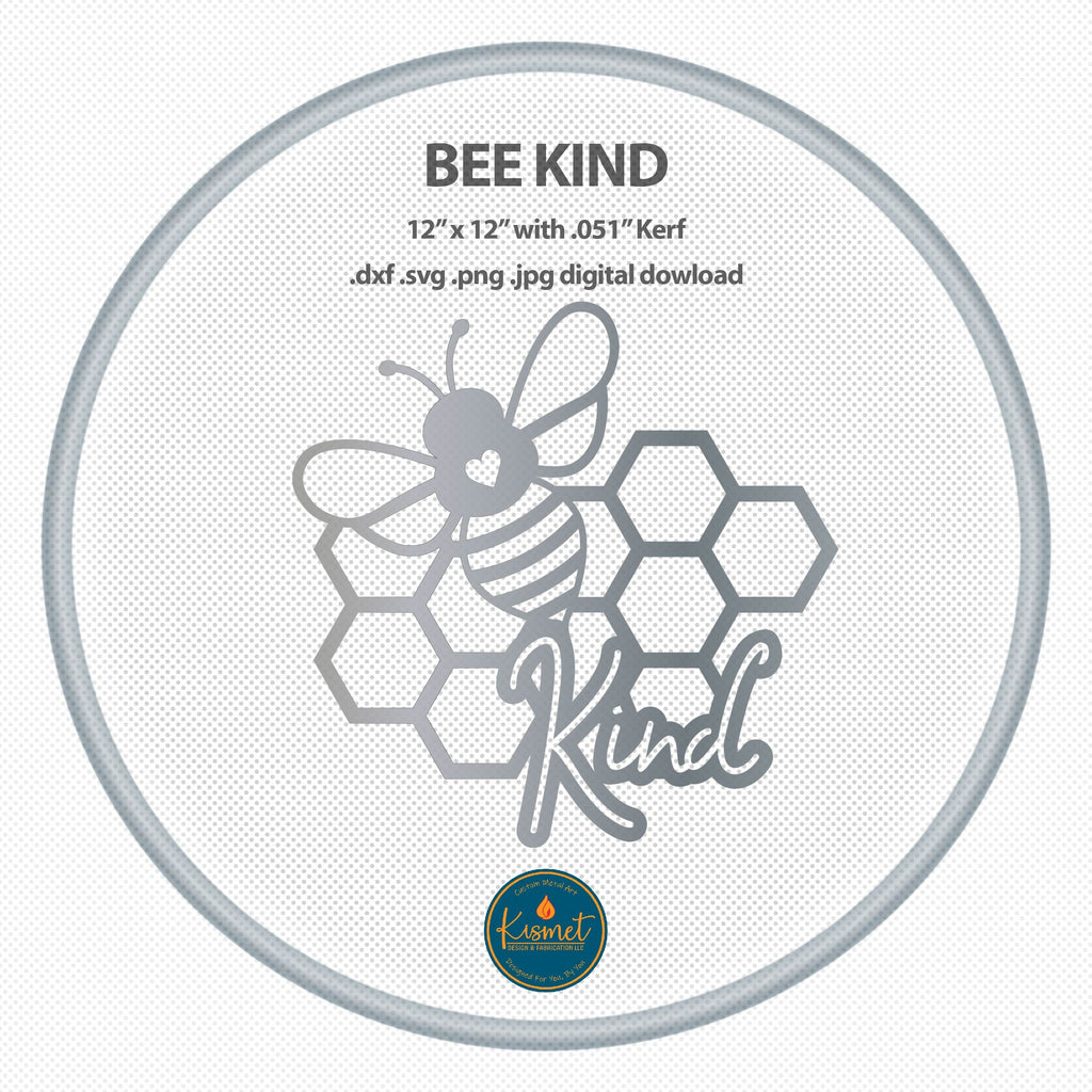 Bee Kind Honeycomb Sign DXF/SVG design preview with file details (photo 3)