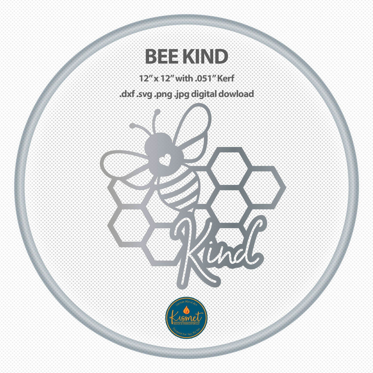 Bee Kind Honeycomb Sign DXF/SVG design preview with file details (photo 3)