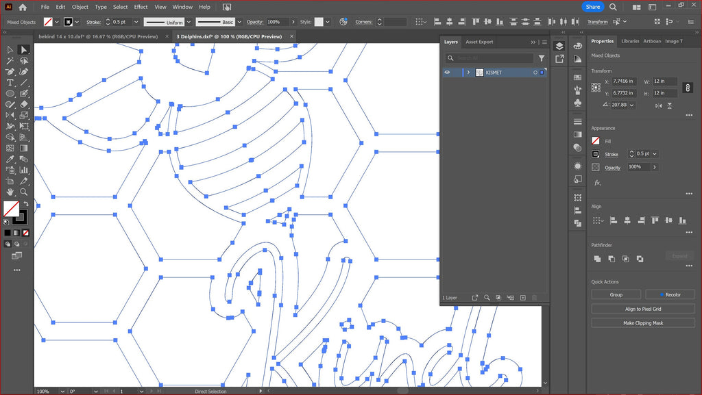 Bee Kind Honeycomb Sign vector paths in design software (photo 5)