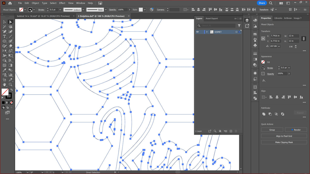 Bee Kind Honeycomb Sign vector paths in design software (photo 5)