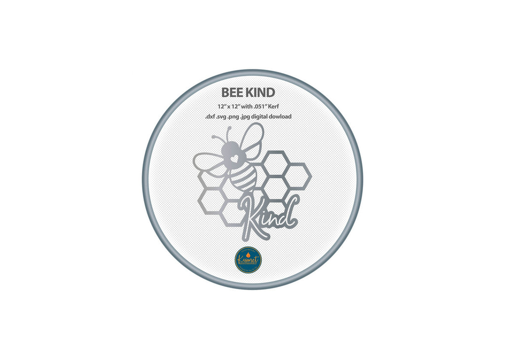 Bee Kind Honeycomb Sign DXF/SVG design preview with file details