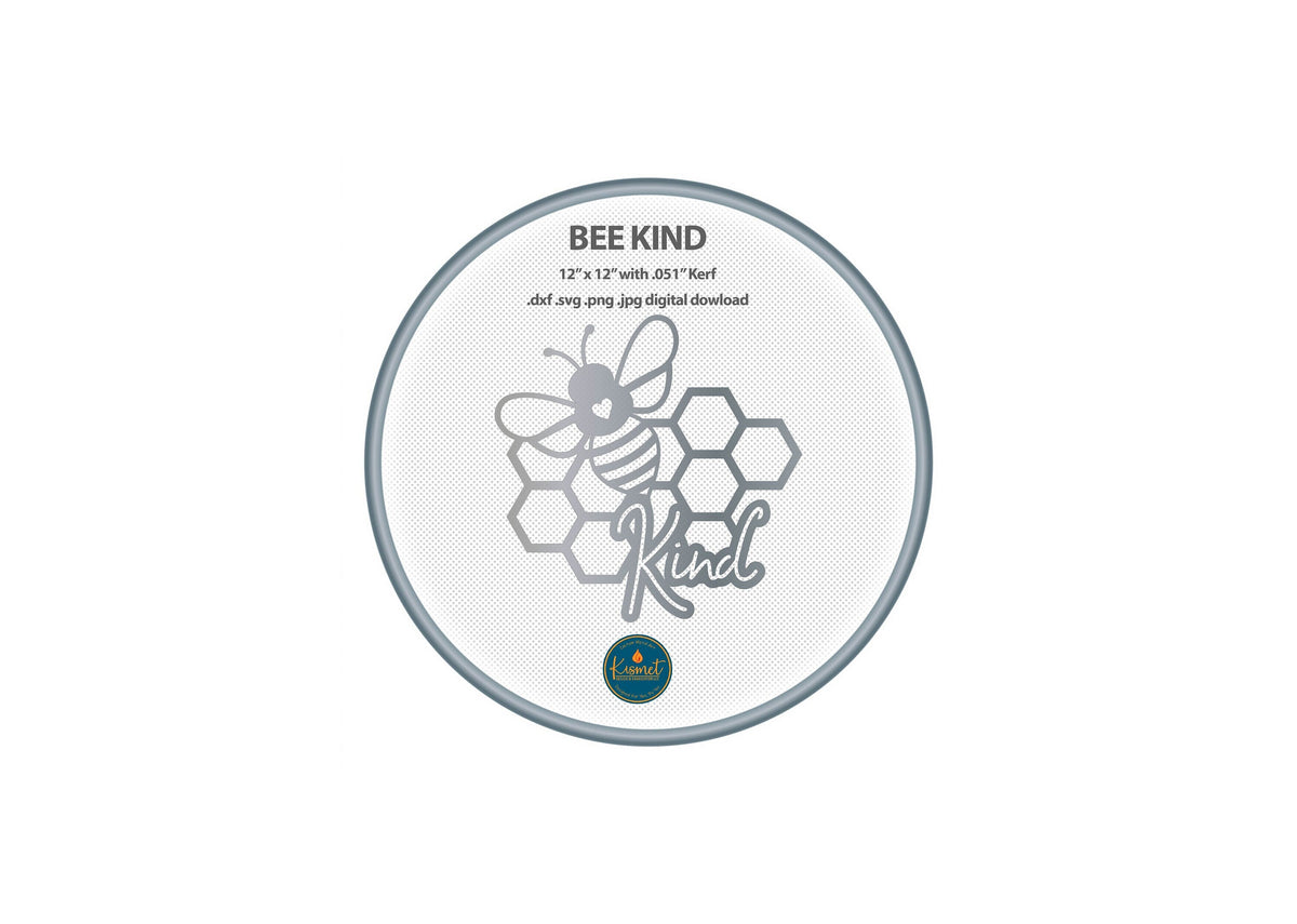 Bee Kind Honeycomb Sign DXF/SVG design preview with file details