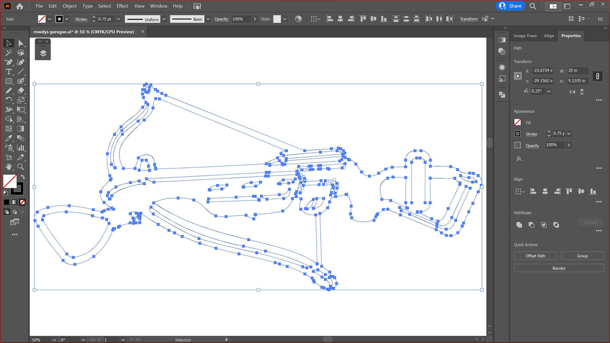 Crossbow Euro Mount Design vector paths in design software (photo 4)