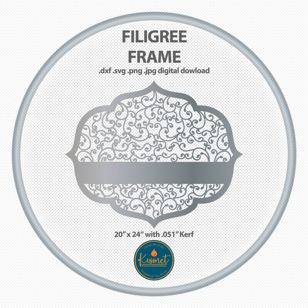 Filigree Frame Sign DXF/SVG design preview with file details (photo 3)