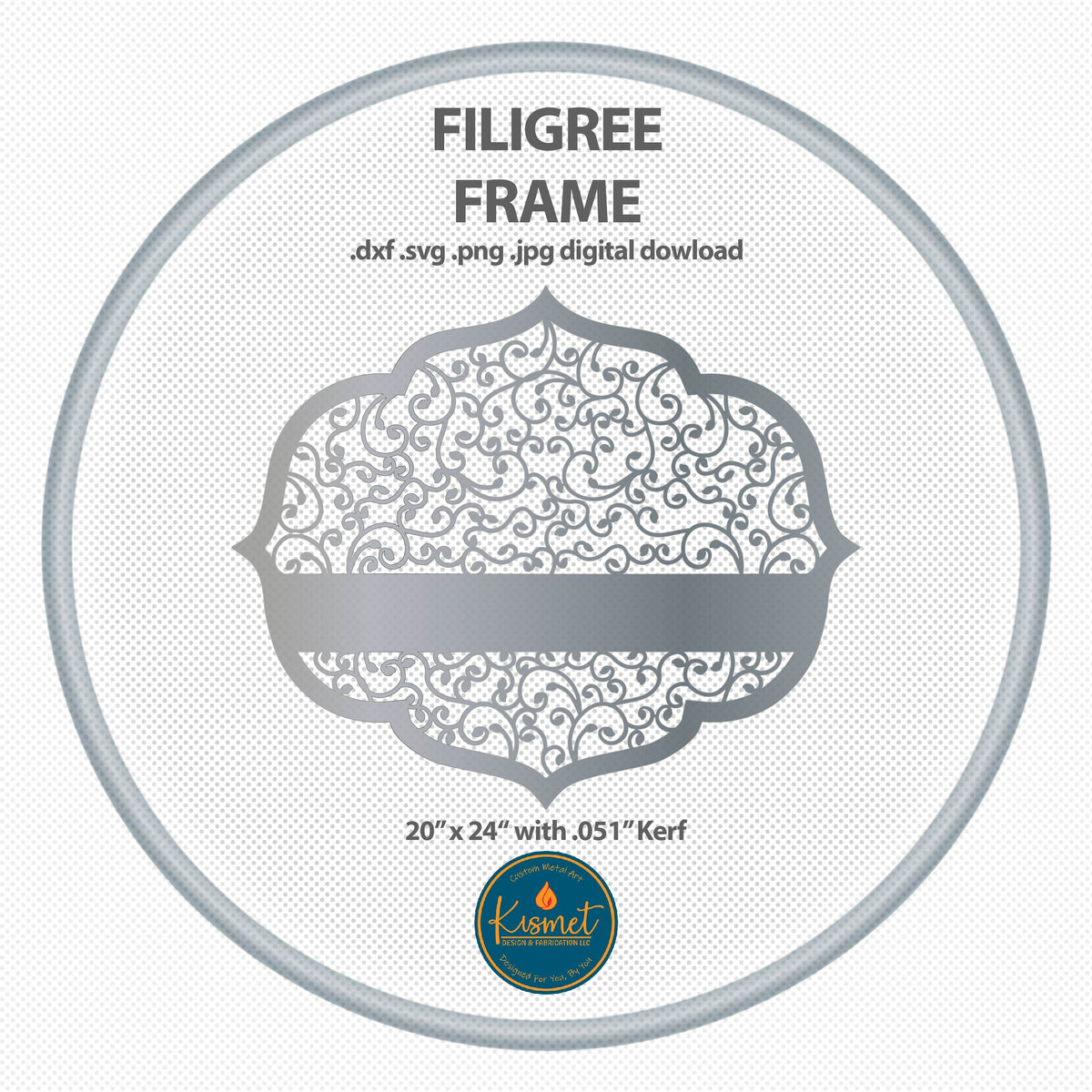Filigree Frame Sign DXF/SVG design preview with file details (photo 3)
