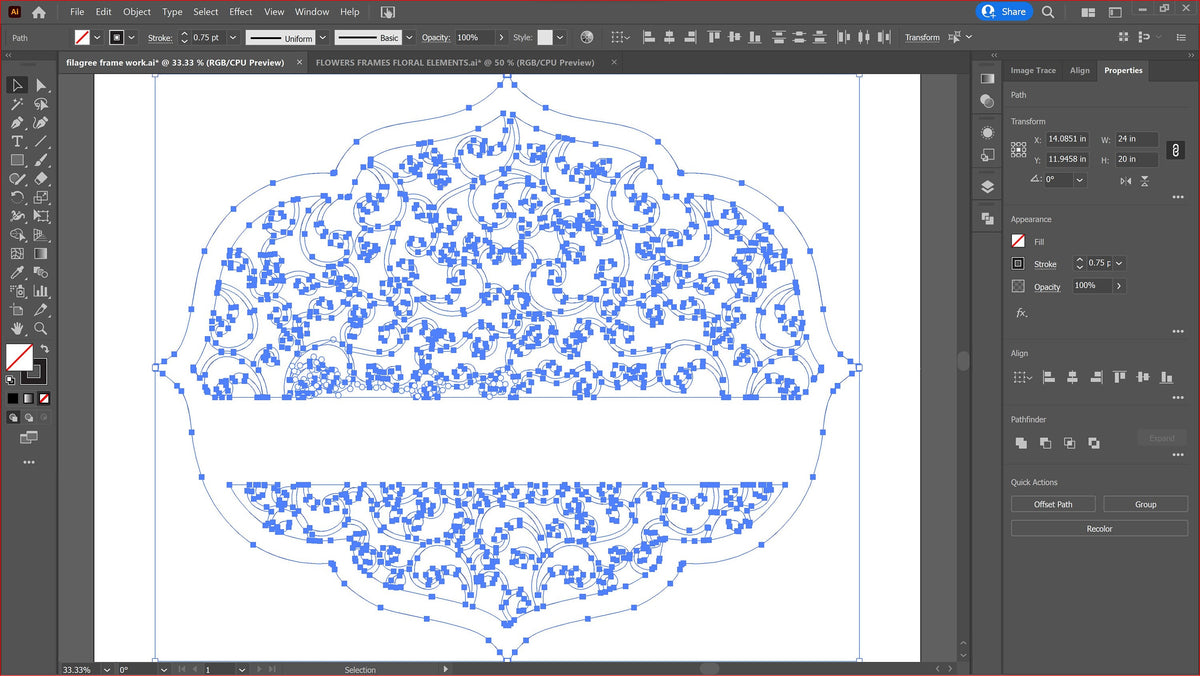 Filigree Frame Sign vector paths in design software (photo 5)