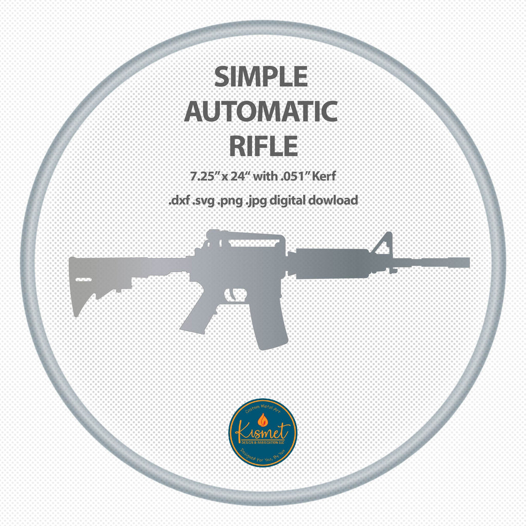 Simple AR Rifle Silhouette DXF/SVG design preview with file details (photo 8)