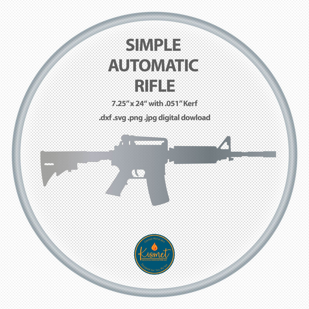 Simple AR Rifle Silhouette DXF/SVG design preview with file details (photo 8)