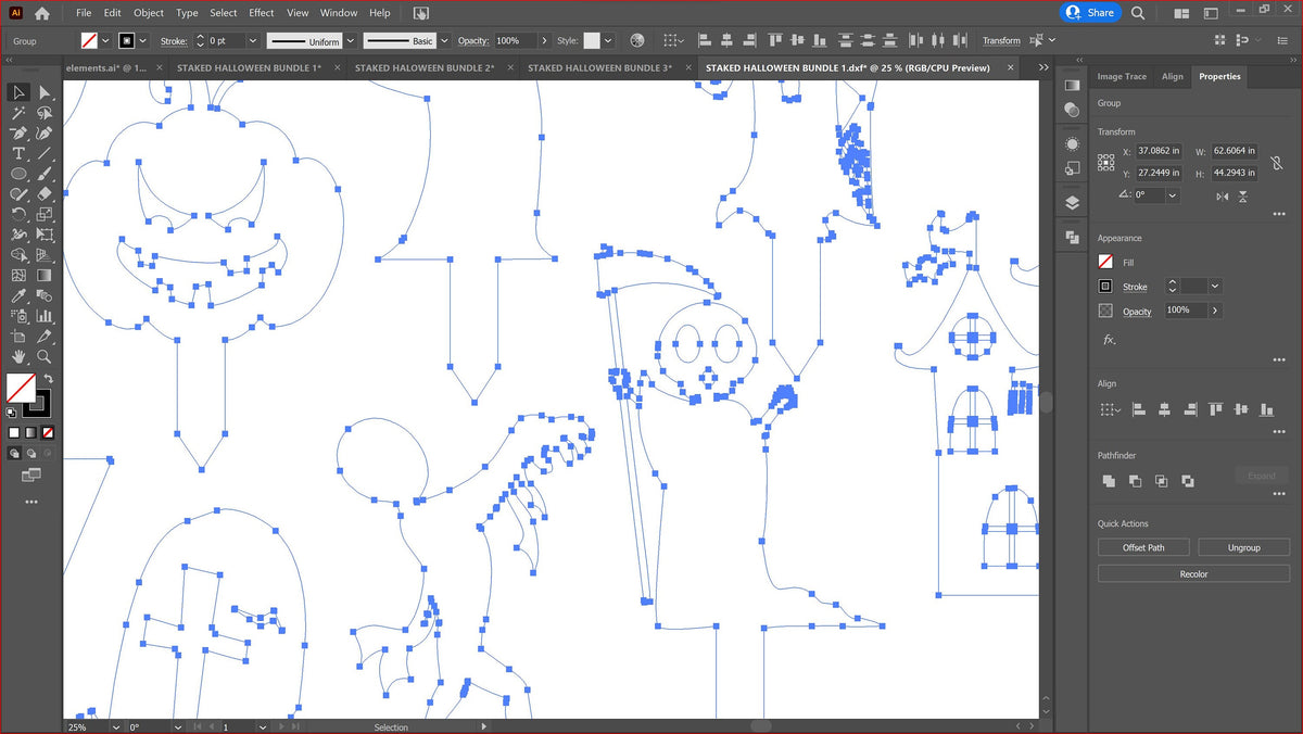 Halloween Yard Stake Bundle vector paths in design software (photo 4)
